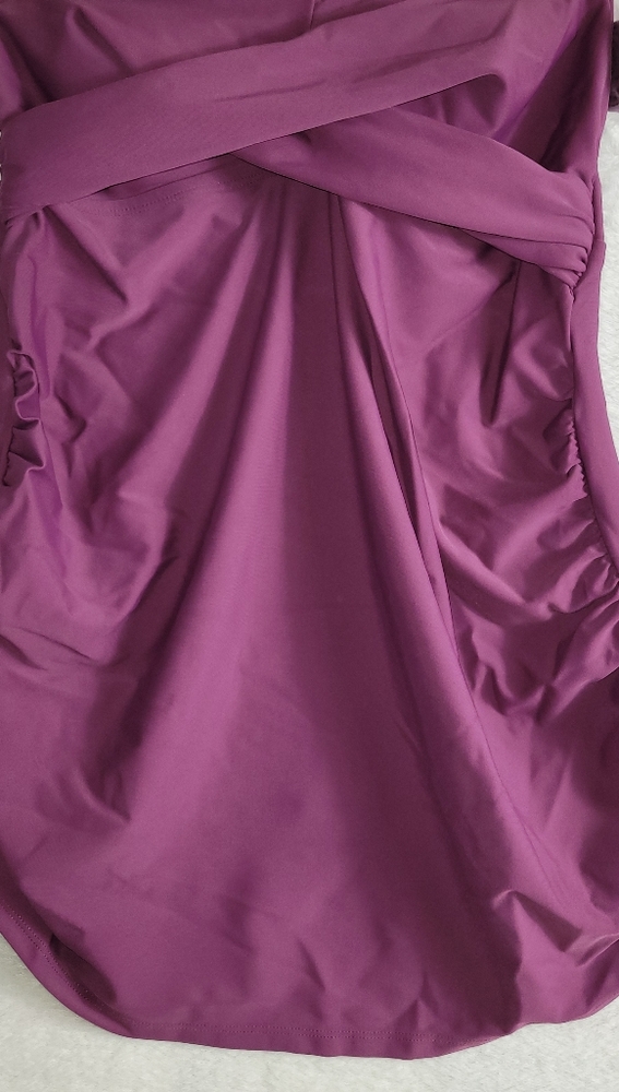 Isabel Maternity Tankini Boysenberry Women's Size M Bandeau Twist Swimwear